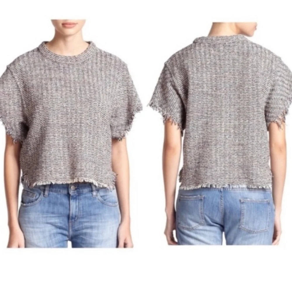 IRO devan tweed purple top